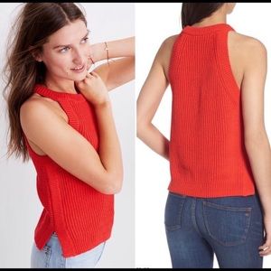 Madewell RED VALLEY SLEEVELESS SWEATER